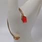 Vince Camuto Gold/Red Crystal-End Open Bangle Bracelet