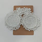 White Circular Beaded Earrings