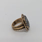 Bronze-Gold & Black Chunky Gemstone Ring