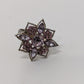 Silver/Purple Faux-Gemstone Flower Ring