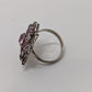 Silver/Purple Faux-Gemstone Flower Ring