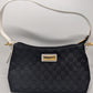 St. John Black/White/Gold Shoulder Bag Purse