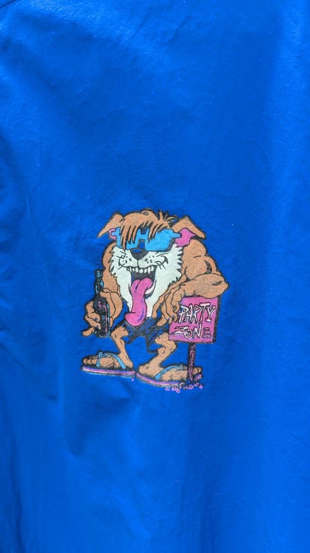 Star on the Beach Deep Blue "Party Zone" Pullover Windbreaker Jacket