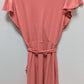 Nine West Peach Pink Faux-Wrap Midi Dress