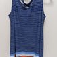 Westport Blue/Orange/White Striped Sleeveless Blouse