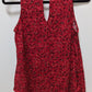 Old Navy Red/Black Speckled Print Sleeveless Blouse