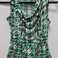 Calvin Klein Green/White/Black Houndstooth Print Sleeveless Blouse