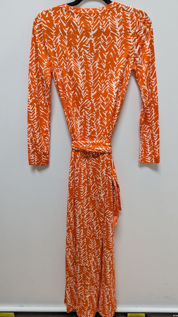 Diane Von Furstenberg Vintage Orange/White Printed Maxi Dress