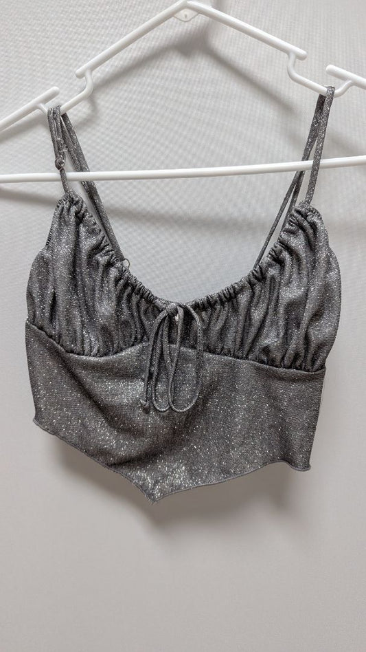 Urban Outfitters Silver Shimmer Crop Top