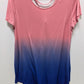 Livi Coral Pink/Blue Ombre Crossback Active Top Blouse