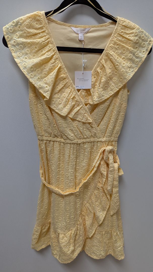 Lauren Conrad Yellow Lace Flared Dress