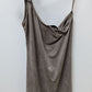 BERSHKA Grey Suede Faux-Leather One-Shoulder Strap Dress