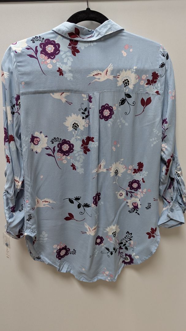 Candie's Blue/Purple Floral "2-Way Tunic" Blouse