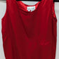 Silk Land Pure Silk Red Scalloped Sleeveless Blouse