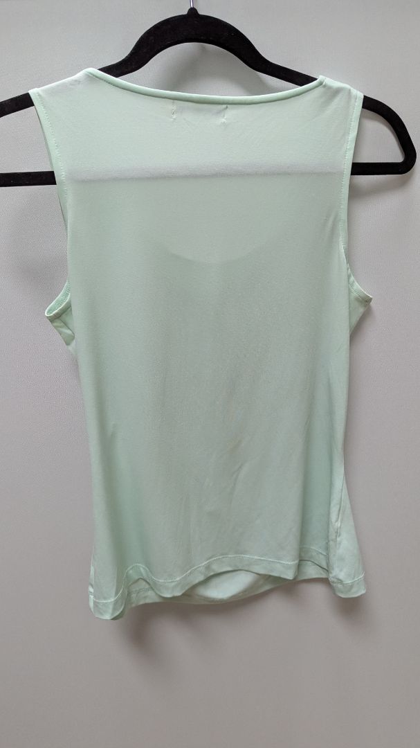 Calvin Klein Light Green Sleeveless Cowl-Neck Blouse