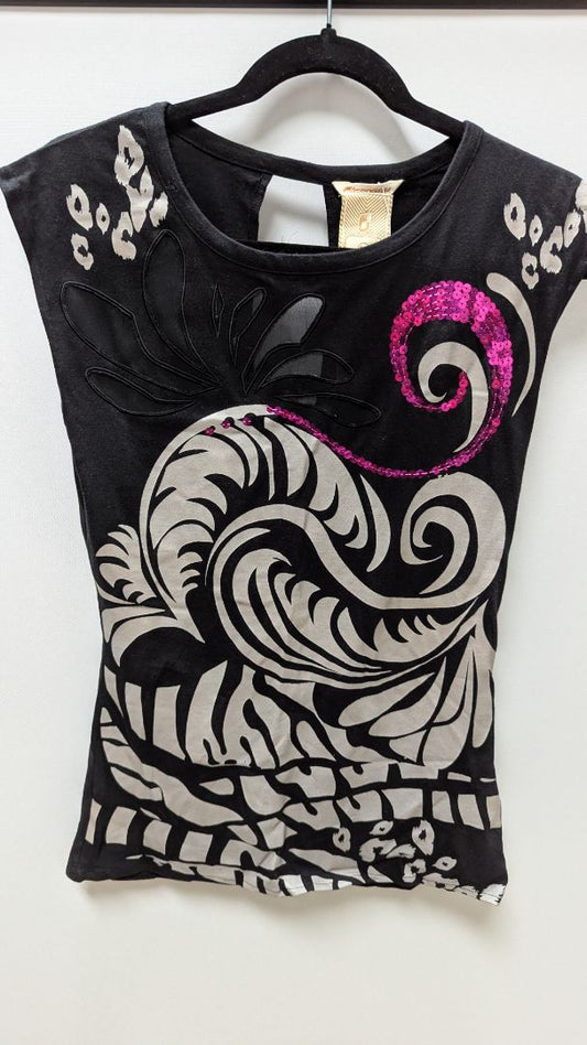 Groggy Black/Grey/Purple Sequin Blouse