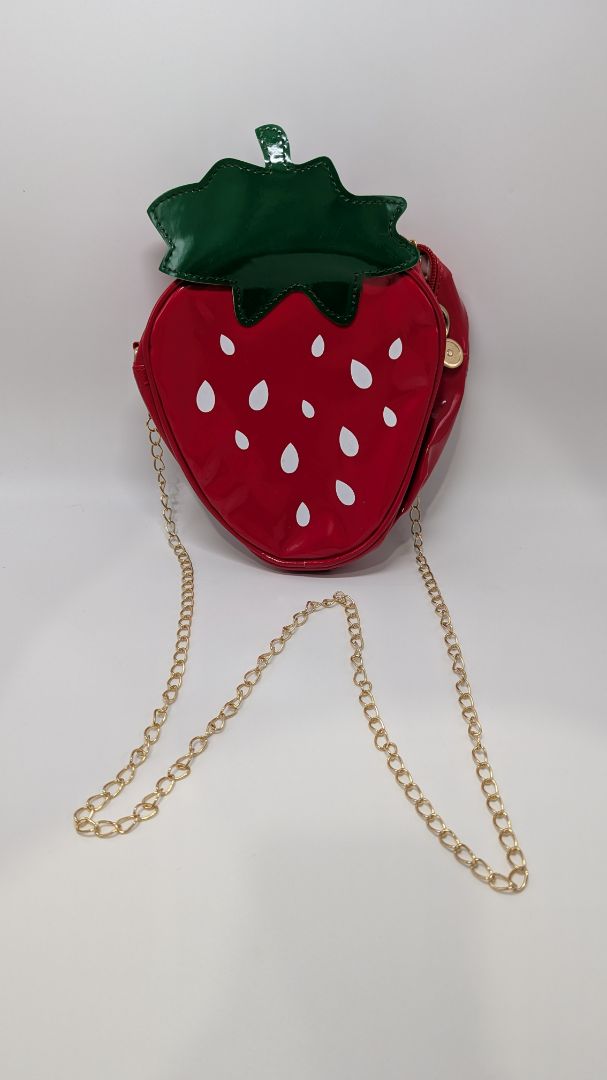 Strawberry Red/Gold Crossbody Purse
