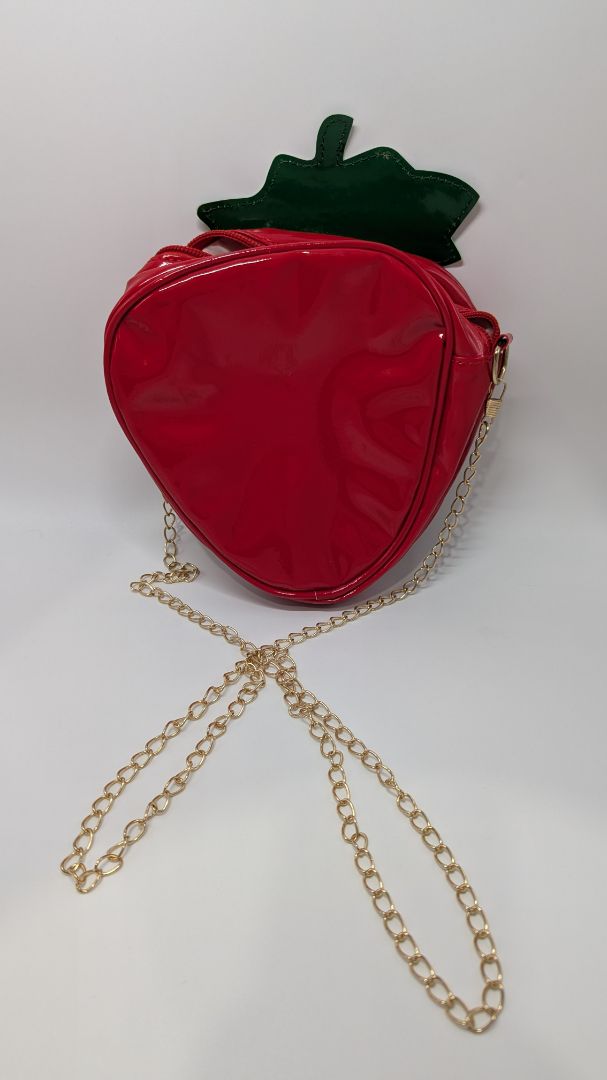 Strawberry Red/Gold Crossbody Purse
