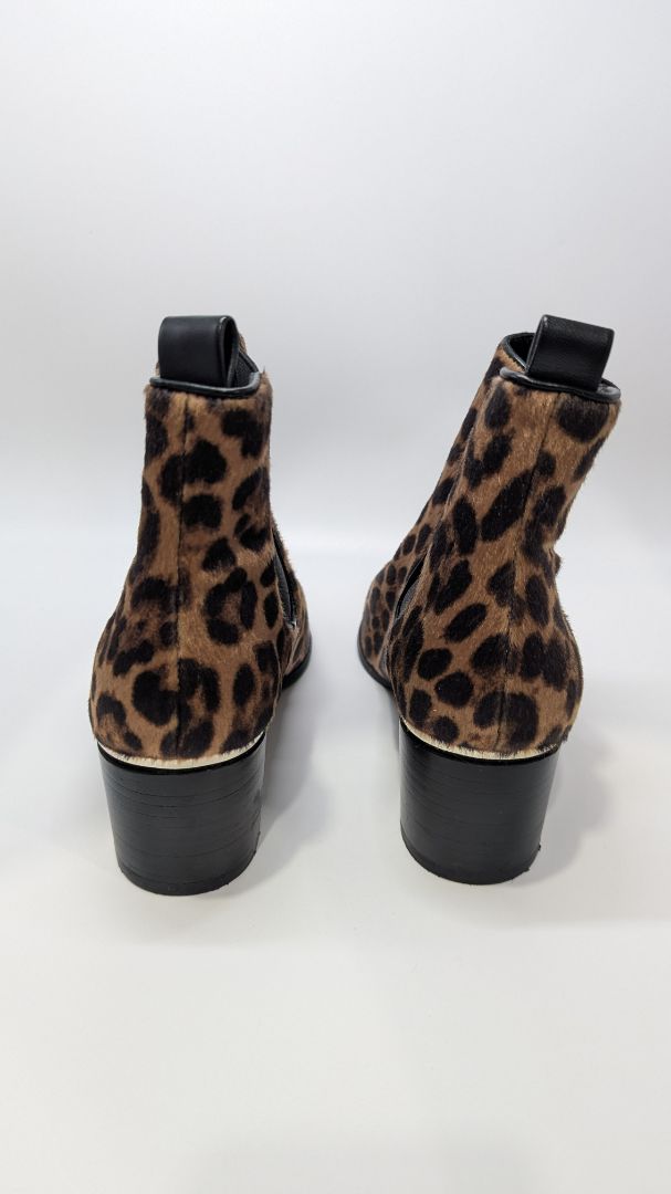 Nine West Brown/Black Animal Print Faux-Fur Boots