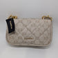 Bebe Bone Ivory/Gold Monogram Crossbody Purse