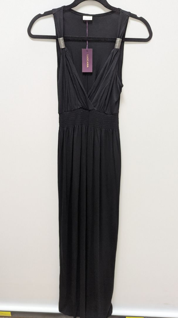 Lascana Venus Black Spring-Strap Empire Maxi Dress