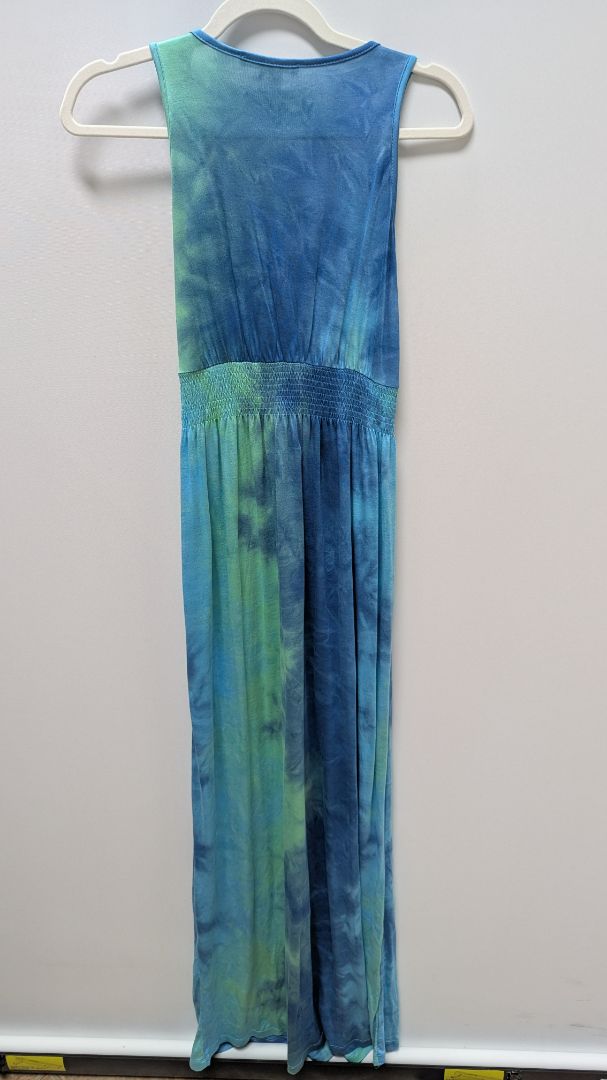 Lascana Venus Blue Tie-Dye Spring-Strap Empire Maxi Dress