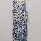 White House Black Market White/Blue Spotted Halter-Neck Dress