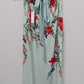 White House Black Market Green Wisteria Floral Reversible Halter Dress