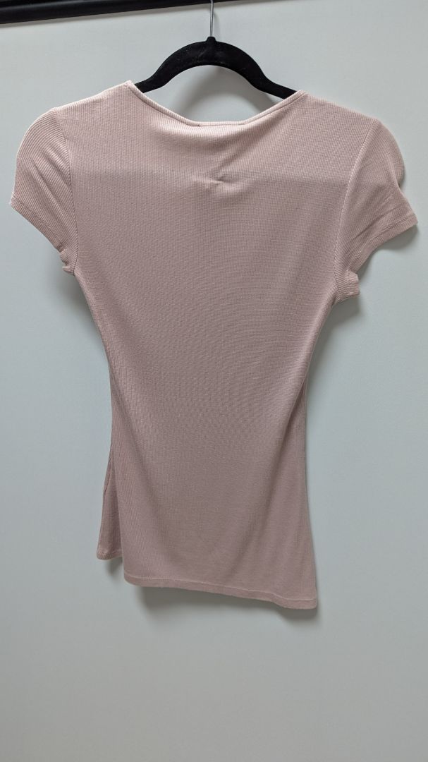 INC Pale Mauve Short-Sleeve Ribbed Knit T-Shirt