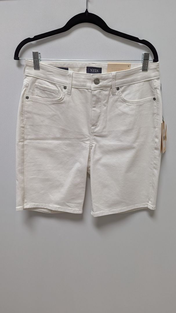 NYDJ Optic White Ella Denim Shorts with Sideseam Slits