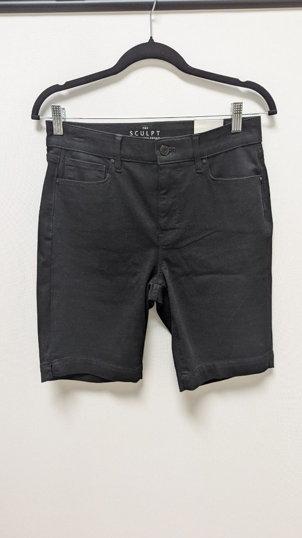 White House Black Market Black High-Rise Sculpt 9" Bermuda Shorts