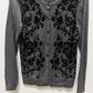 Croft & Barrow Dark Grey/Black Floral Knit Cardigan Sweater