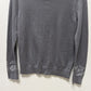 Loft Outlet Dark Grey Floral-Trim Metallic Cardigan Sweater