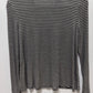 SO Dark Grey/White Striped Mockneck Keyhole Swing Sweater