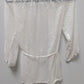 AB Studio White Sheer Tie-Waist Peasant Blouse