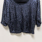 Forever 21 Navy Vintage Cropped Sequin Blouse