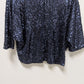 Forever 21 Navy Vintage Cropped Sequin Blouse