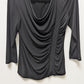 Laundry by Shelli Segal Black Cowl-Neck Ruched Blouse
