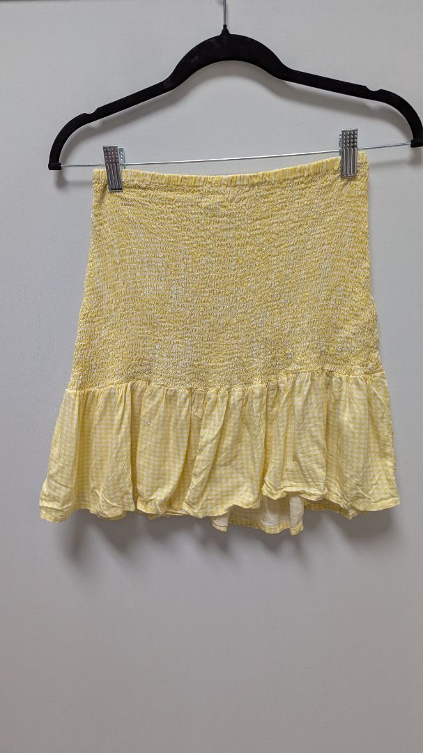 Japna Yellow/White Plaid Ruffled Tube Top