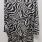 WearLegend Black/White Zebra Striped Button-Down Blouse & Pants Set