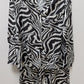 WearLegend Black/White Zebra Striped Button-Down Blouse & Pants Set