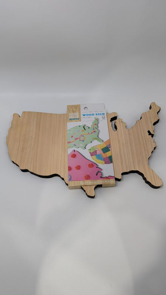 Handmade Modern United States Cut Unfinished Wood Craft Supplies