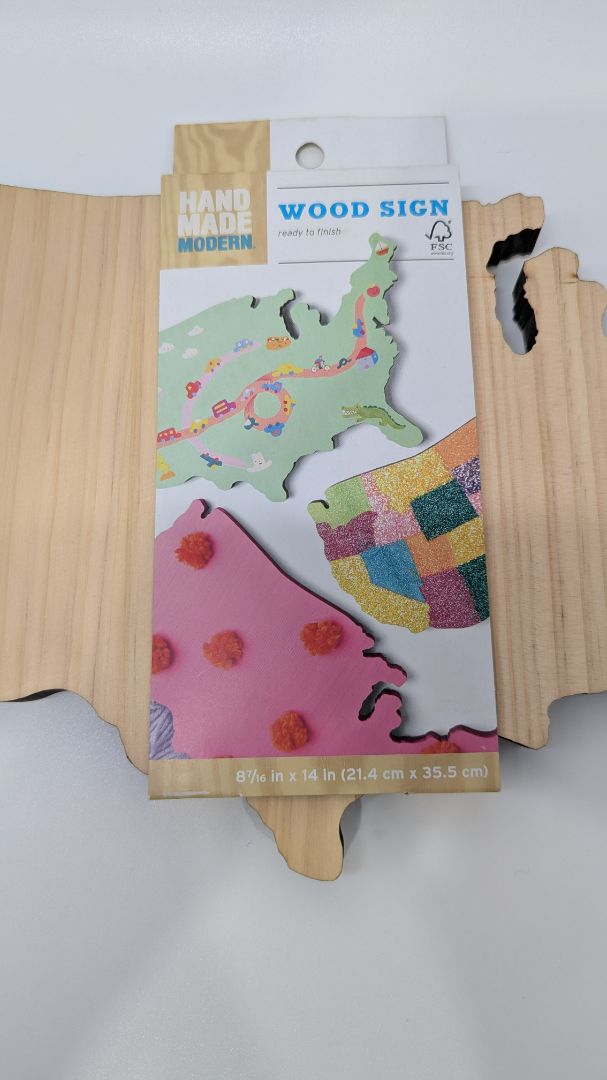 Handmade Modern United States Cut Unfinished Wood Craft Supplies