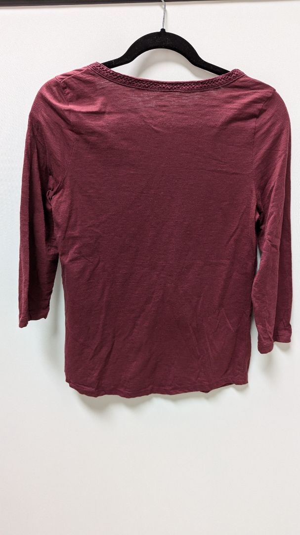 Sonoma Maroon 3/4 Sleeve Peasant Blouse