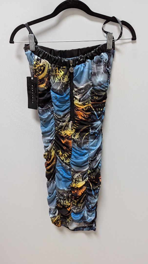Sean John Blue/Black Abstract Graphic Cocktail Dress