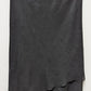Contrast Vintage Black Layered Mesh Midi Skirt