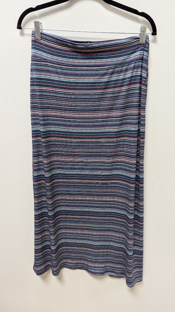 Westport Blue Striped Knit Maxi Skirt