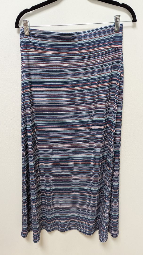 Westport Blue Striped Knit Maxi Skirt