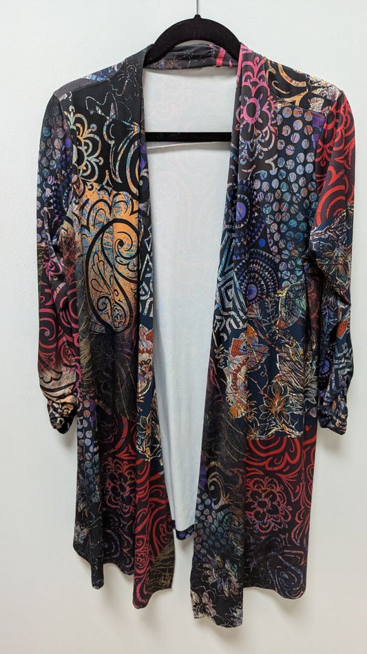 Lily by Firmiana Black/Multicolor Patterned Cardigan