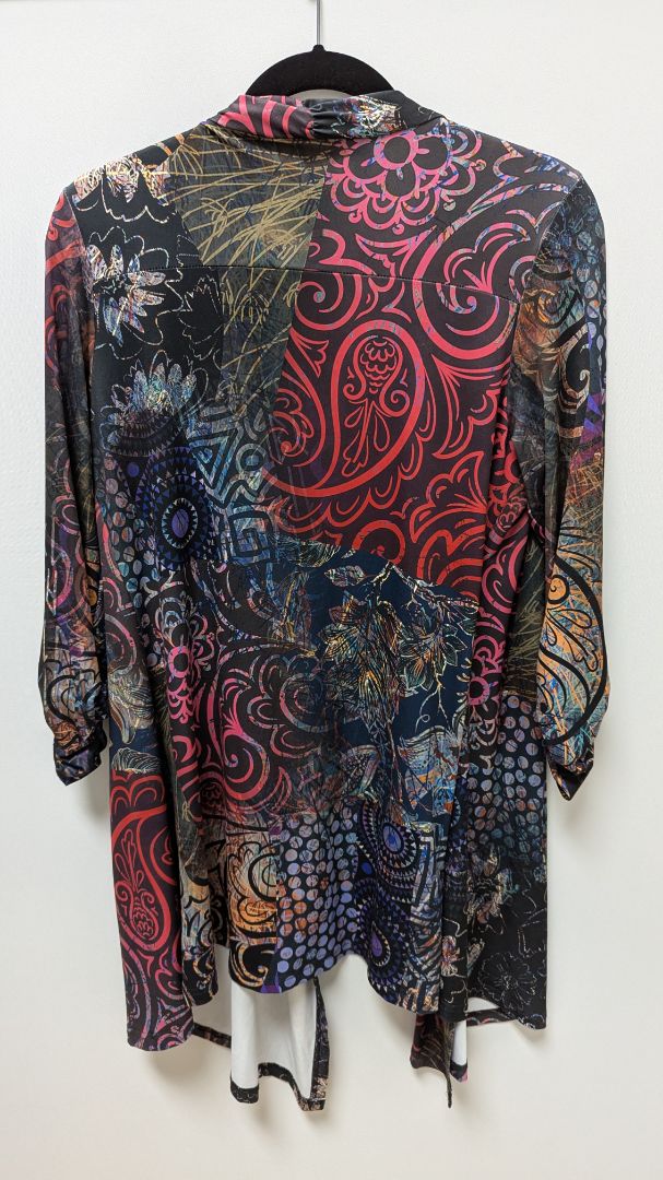 Lily by Firmiana Black/Multicolor Patterned Cardigan